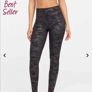 Spanx Faux Leather Camo Leggings